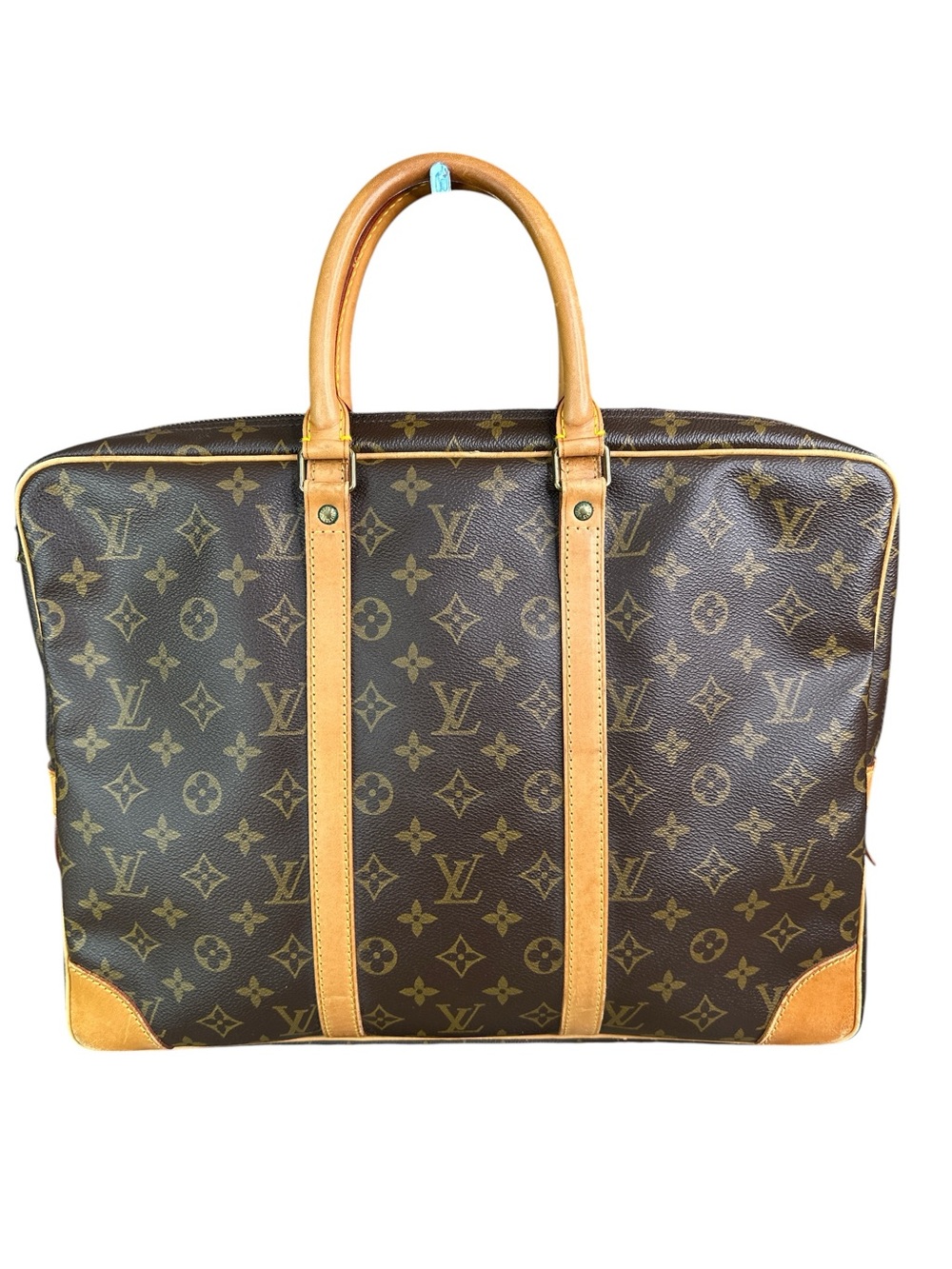Louis Vuitton Brown Monogram Canvas Briefcase with Vachetta Trim